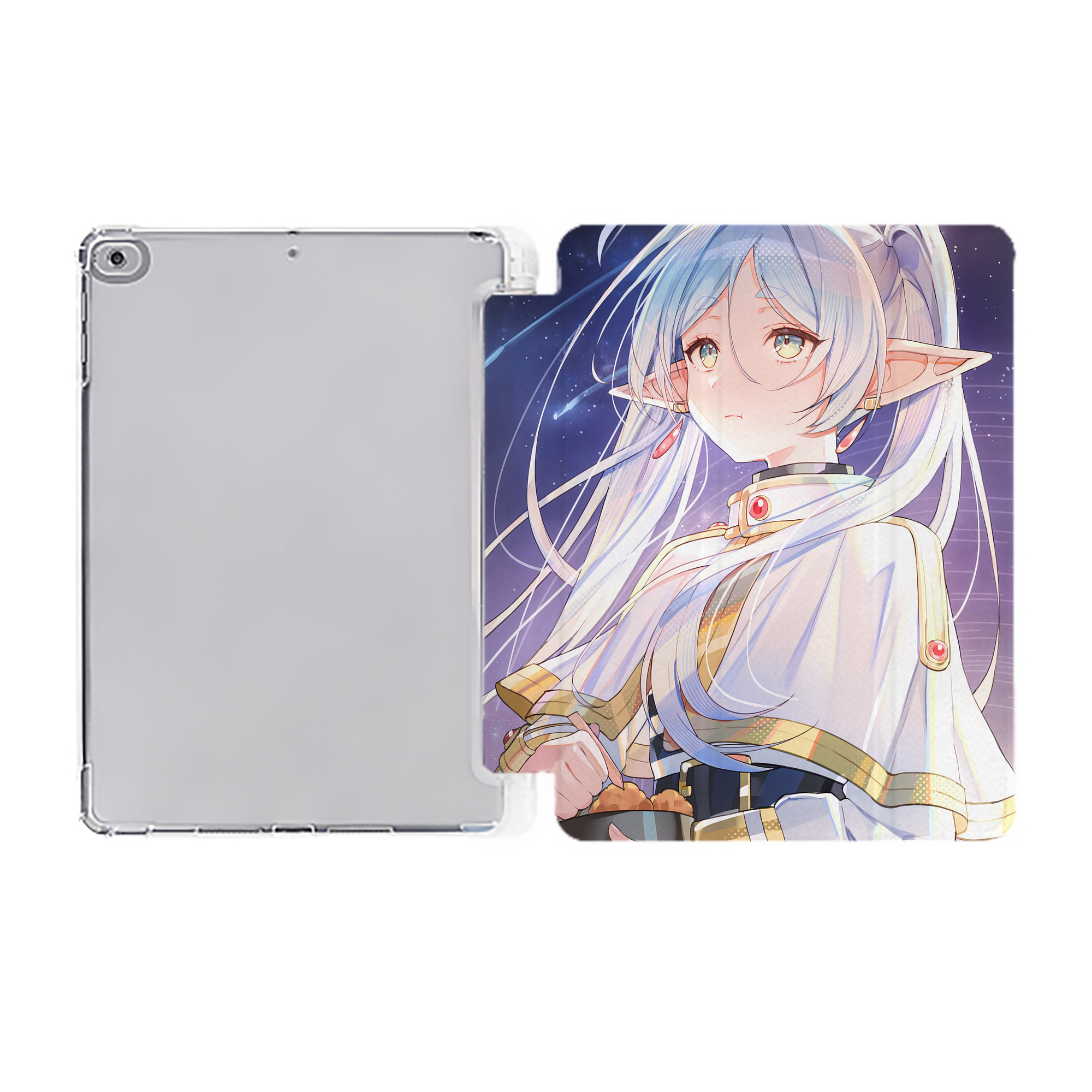 （画像用） 葬送のフリーレン Frieren IPad ケース ペン収納付き 三つ折りスタンド PUレザー×シリコン 対応機種9.5/10.5/10.9インチ